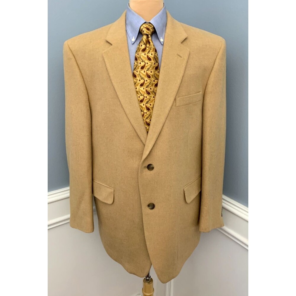 Jos A Bank Blazer Mens 46L 100% Camel Hair Classic Old Money Jacket Sportcoat